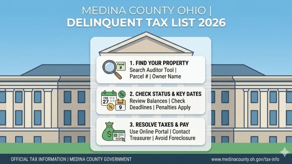 Medina County Tax Guide: Find Property, Check Status & Deadlines for 2026 Delinquent Tax List